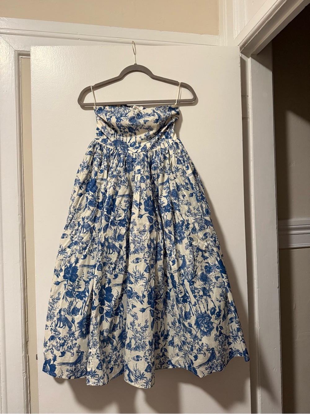 Blue and White Toile Dress